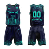 custom city night scene basketball suit kids adults personalized jersey navy