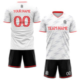 custom soccer set jersey kids adults personalized soccer white-gray