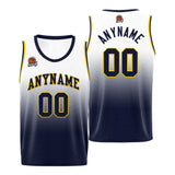 Custom Basketball Jersey Personalized Stitched Team Name Number Logo Navy&Yellow