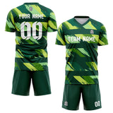 custom soccer set jersey kids adults personalized soccer green