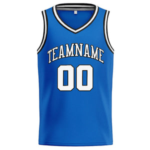 Custom Stitched Basketball Jersey for Men, Women And Kids Blue-White-Black