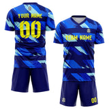 custom soccer set jersey kids adults personalized soccer blue