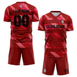 custom soccer set jersey kids adults personalized soccer red