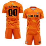 custom soccer set jersey kids adults personalized soccer orange