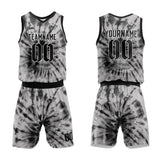 custom tie-dye basketball suit for adults and kids  personalized jersey black