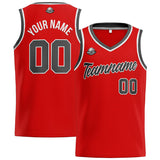 Custom Stitched Basketball Jersey for Men, Women  And Kids Red-Dark Gray