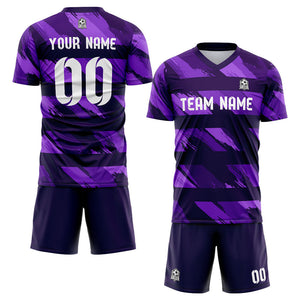 custom soccer set jersey kids adults personalized soccer purple