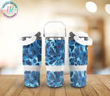 30oz Tumbler - Blue Leopard