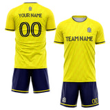 custom soccer set jersey kids adults personalized soccer yellow