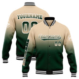 Custom Gradient Varsity Jacket Letterman jacket for Men, Women and Youth Khaki Dark Green