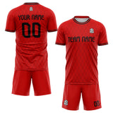 custom soccer set jersey kids adults personalized soccer red