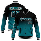 Custom Gradient Varsity Jacket Letterman jacket for Men, Women and Youth Black Green