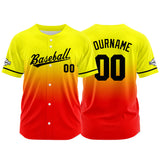 Custom Full Print Design  Baseball Jersey Yellow&Red