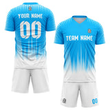 custom soccer set jersey kids adults personalized soccer sky blue