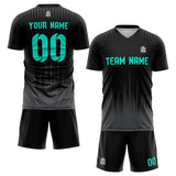 custom soccer set jersey kids adults personalized soccer black