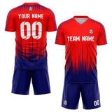 custom soccer set jersey kids adults personalized soccer red