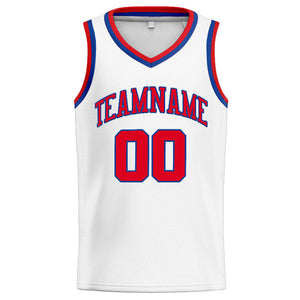 Custom Stitched Basketball Jersey for Men, Women And Kids White-Red-Royal