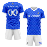 custom soccer set jersey kids adults personalized soccer blue