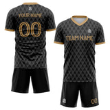 custom soccer set jersey kids adults personalized soccer black