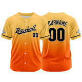 Custom Full Print Design  Baseball Jersey Orange