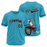 Custom Motor shark-Light Blue Baseball Uniforms High-Quality for Adult Kids Optimized for Performance