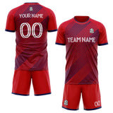 custom soccer set jersey kids adults personalized soccer red