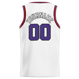 Custom Stitched Basketball Jersey for Men, Women And Kids White-Purple-Black-Red