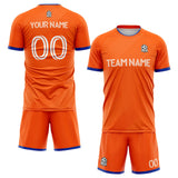 custom soccer set jersey kids adults personalized soccer orange