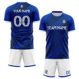 custom soccer set jersey kids adults personalized soccer blue