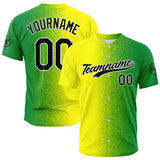 Custom Full Print Design Baseball Jersey Yellow-Green