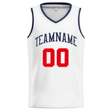 Custom Stitched Basketball Jersey for Men, Women And Kids White-Navy-Red