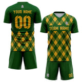 custom soccer set jersey kids adults personalized soccer green