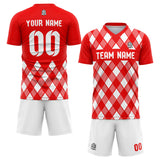 custom soccer set jersey kids adults personalized soccer red