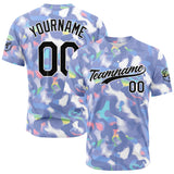 Custom Full Print Design Baseball Jersey Grey blue