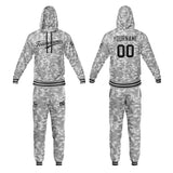 Custom Sweatshirt Hoodie For Men Women Girl Boy Print Your Logo Name Number Gray Camouflage