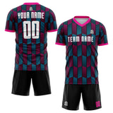 custom soccer set jersey kids adults personalized soccer pink