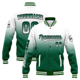 Custom Gradient Varsity Jacket Letterman jacket for Men, Women and Youth White Green