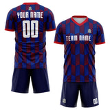 Custom Soccer Uniform Jersey Kids Adults Personalized Set Jersey Shirt Blue-Red