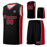 Custom basketball jersey shorts for men and women. Embroidered and printed name, number and logo Black