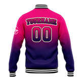 Custom Gradient Varsity Jacket Letterman jacket for Men, Women and Youth Rose Dark Purple