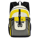 Customize Yellow Black Sports Backpacks Featuring Personalized Names, Numbers and Logos