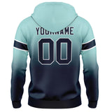 Custom Gradient Sweatshirt Hoodie For Man Woman Girl Boy Print Your Logo Name Number Light Teal&Navy