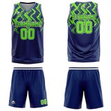 Custom Navy Neon Green Basketball Jersey Uniform Suit Printed Your Logo Name Number