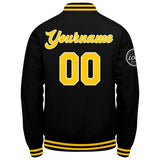 Custom Varsity Jacket Letterman jacket for Men, Women and Youth Black Yellow