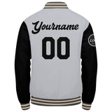 Custom Varsity Jacket Letterman jacket for Men, Women and Youth Grey Black Cream