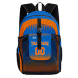 Customize Royal Orange Sports Backpacks Featuring Personalized Names, Numbers and Logos