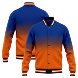 Custom Gradient Varsity Jacket Letterman jacket for Men, Women and Youth Royal Orange