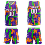 Custom Purple Orange Basketball Jersey Uniform Suit Printed Your Logo Name Number