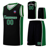 Custom basketball jersey shorts for men and women. Embroidered and printed name, number and logo Black