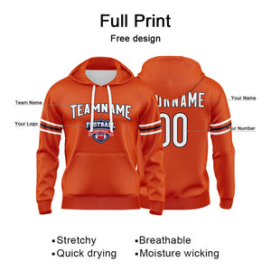 Custom Sweatshirt Hoodie For Men Women Girl Boy Print Your Logo Name Number Orange&Navy&White